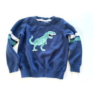 Janie and Jack The Striped Dino Sweater Navy Green Boy's Size 3